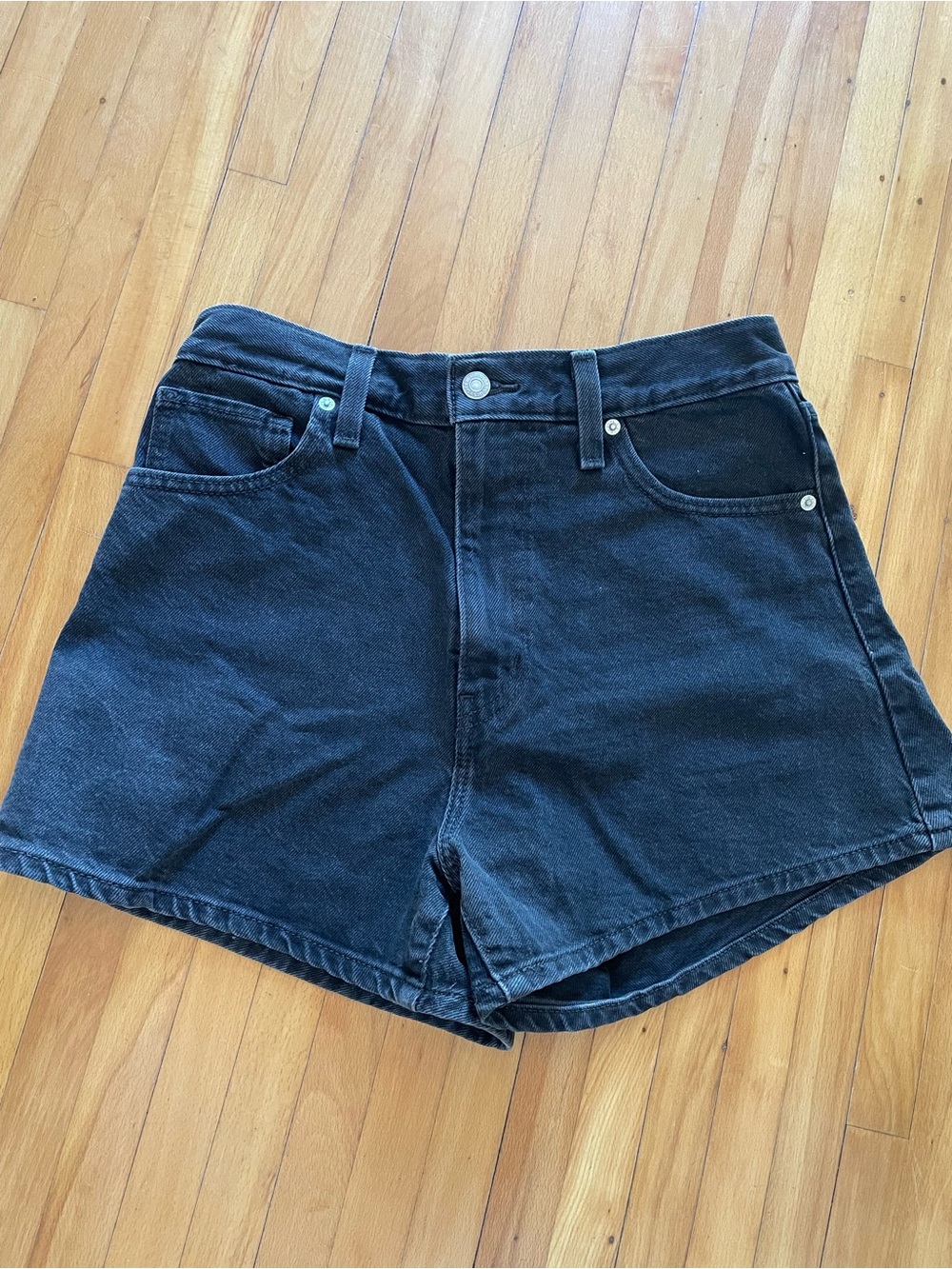 Levi's Black High Waisted Mom Shorts